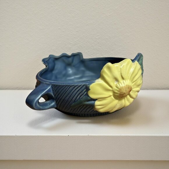 Vintage Roseville Pottery "Dahlrose" Console Bowl – Style 428-6 Circa 1928 - Picture 4 of 11